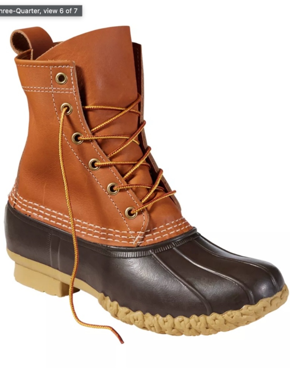 L.L. Bean Original 8" GORE-TEX Insulated Bean Duck Boots, Tan/Brown, size 8M